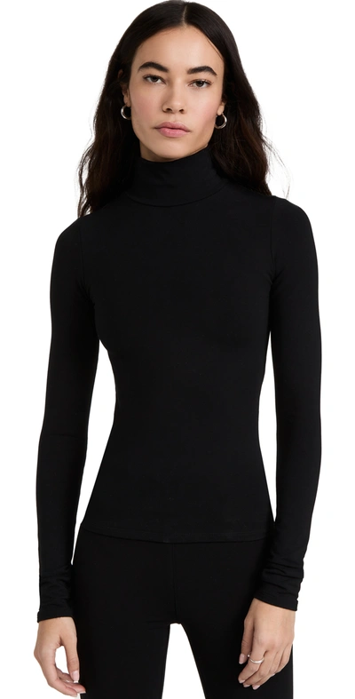 Sprwmn Turtleneck Pullover Top In Black