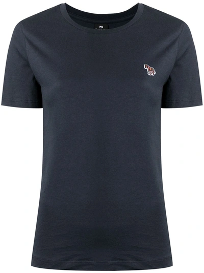 Ps By Paul Smith Ps Paul Smith Zebra Patch Crewneck T In Blue