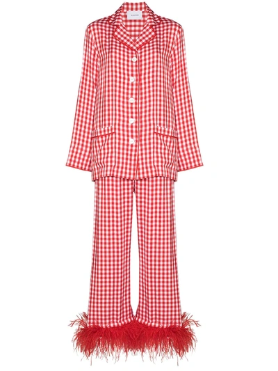 Sleeper Party Gingham-check Pyjama Set In Red