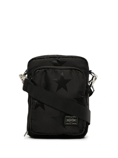 Porter-yoshida & Co Small Star-print Shoulder Bag In Black