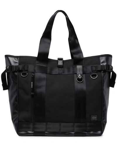 Porter-yoshida & Co Panelled Slide-buckled Tote Bag In Black