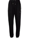 Philipp Plein Jogging Trousers Crystal Iconic Plein In Black
