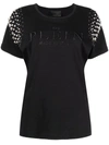 Philipp Plein Crystal Iconic Cotton T-shirt In Black