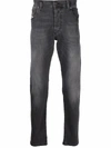 Diesel Jeans In Washed Denim In Black