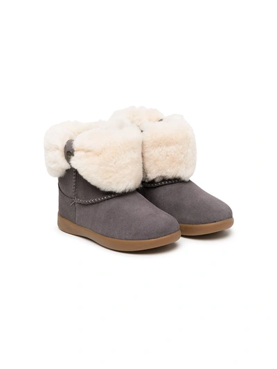 Ugg Kids' Shearling Ankle Boots In Brown