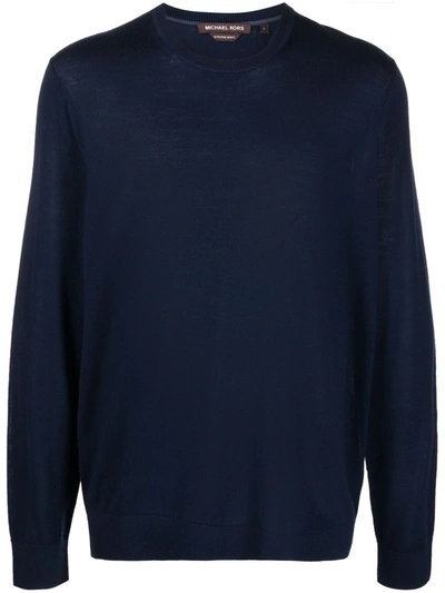 Michael Kors Merino Crew-neck Jumper In Blue