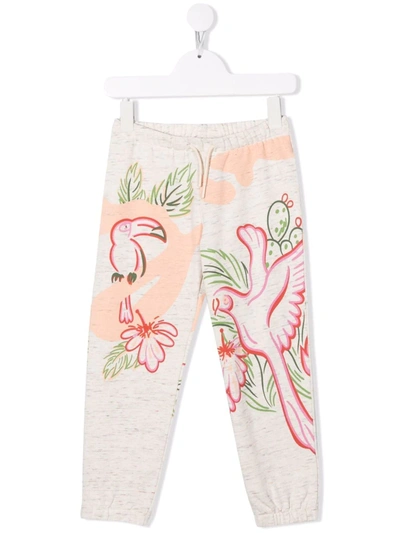 Kenzo Kids' Graphic-print Cotton Track Pants In Neutrals