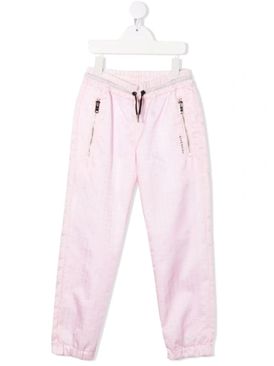 Givenchy Kids' Monogram-pattern Drawstring Trousers In Pink