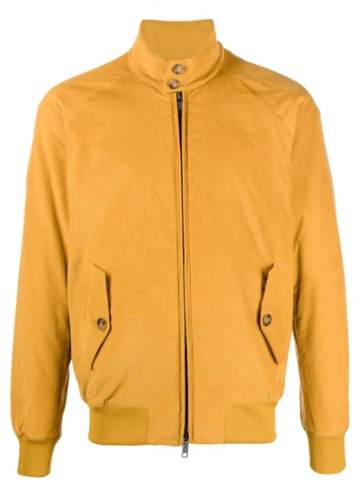 Baracuta Mens Yellow Cotton Outerwear Jacket In Mandarin