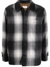 Nudie Jeans Mangan Checked Wool-blend Tweed Jacket In Black