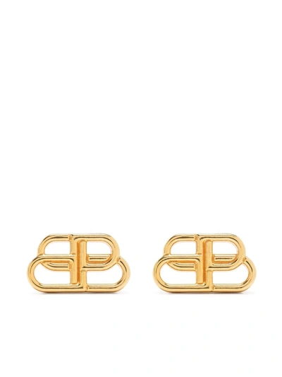 Balenciaga Bb Small Gold-toned Brass Stud Earrings
