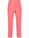 Alexander Mcqueen Tailored Cropped Trousers In Pink