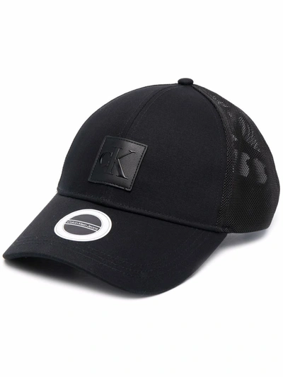 Calvin Klein Logo-patch Cap In Black