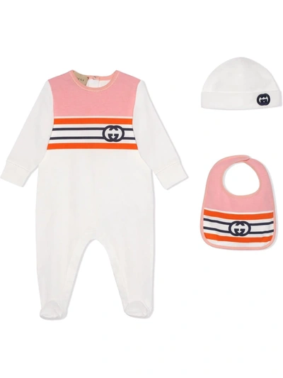 Gucci Babies' Kids All-in-one, Hat And Bib Set (3-18 Months) In White