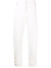 Alexander Mcqueen White Military Cuff Tailored Pants In White