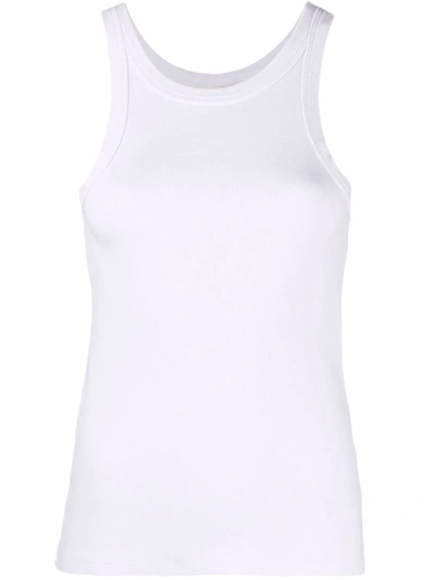 Mother The Chin Halterneck Tank Top In White