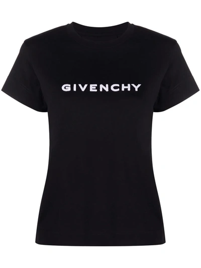 Givenchy Tufted 4g Logo Slim Fit Cotton T-shirt In Black