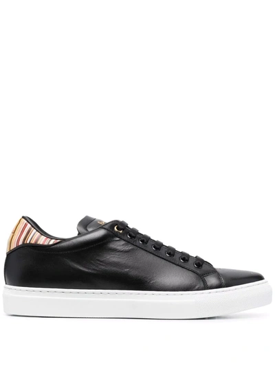 Paul Smith Signature-stripe Detail Sneakers In Black