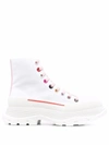 Alexander Mcqueen Tread Slick Lace-up Sneaker Boots In White