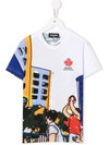 Dsquared2 Chest Maple-leaf Print T-shirt In White