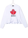 Dsquared2 Ruffled-hem Sweatshirt In White