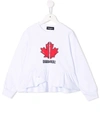 Dsquared2 Ruffled-hem Sweatshirt In White