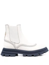 Alexander Mcqueen Leather Chelsea Boots In White