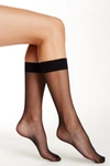 Shimera Knee High Sheer Socks In Jet Black