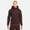 Nike Sportswear Tech Fleece Men's Pullover Hoodie In Brown Basalt,black
