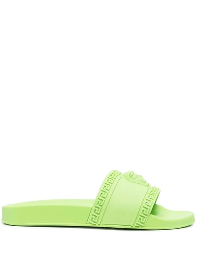 Versace Medusa-head Open-toe Slides In Grün