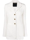 Philipp Plein Single-breasted Cotton Blazer In Weiss