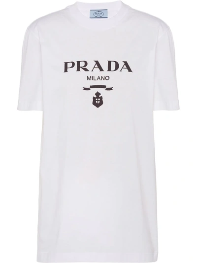 Prada Logo印花t恤 In White