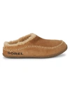 Sorel Men's Falcon Ridge Ii Faux Fur-lined Suede Slipper Shoes In Camel