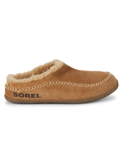 Sorel Men's Falcon Ridge Ii Faux Fur-lined Suede Slipper Shoes In Camel