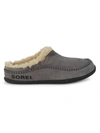 Sorel Men's Falcon Ridge Ii Faux Fur-lined Suede Slipper Shoes In Quarry