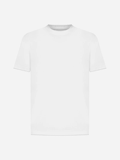 Brunello Cucinelli Crewneck Cotton T-shirt In Optic White