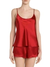 La Perla Women's 2-piece Silk Camisole & Shorts Pajama Set In Red Tango
