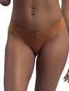 Nude Barre Women's Scalloped Thong In Tan