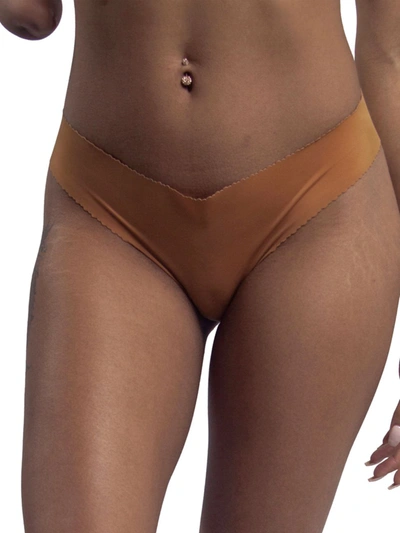 Nude Barre Women's Scalloped Thong In Tan