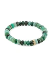 Sydney Evan Women's 14k Gold, Emerald Bead & Diamond Rondelle Stretch Bracelet