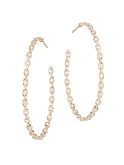 Sydney Evan Women's 14k Yellow Gold & Diamond Large Evil-eye Hoop Earrings