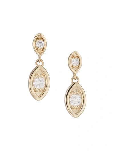 Sydney Evan Women's 14k Yellow Gold & Diamond Evil-eye Drop Earrings