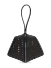 ALAÏA MICRO SHAPE PERFORATED LEATHER TOP HANDLE BAG