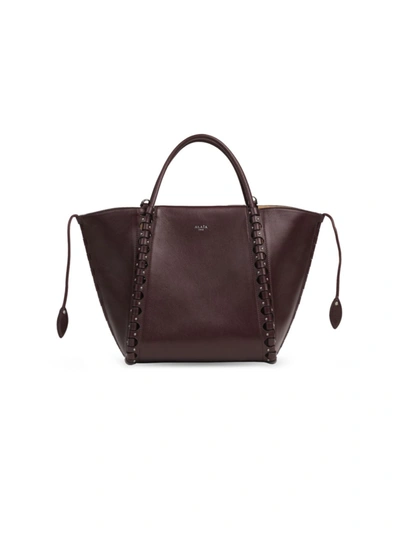 Alaïa Le Hinge Small Studded Leather Tote Bag In Almandite