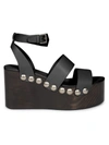 Alaïa Leather Platform Sandals In Noir