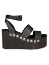 ALAÏA LEATHER PLATFORM SANDALS