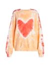 Acne Studios Fyre Tie-dye Heart Sweatsirt In Orange Coral