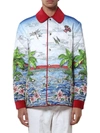 Casablanca Graphic-print Quilted Hunting Jacket In Table Tennis Club Sunrise