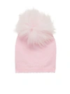 Bari Lynn Baby's Fox Fur & Cotton Hat In Light Pink