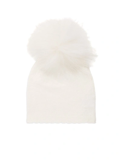 Bari Lynn Baby's Fox Fur & Cotton Hat In Ivory